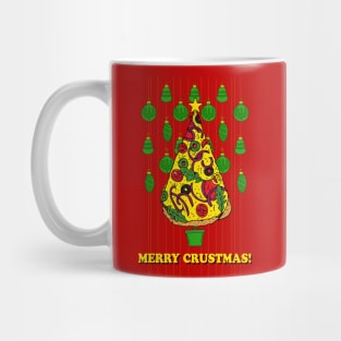 Merry Crustmas Pizza Christmas Tree Mug